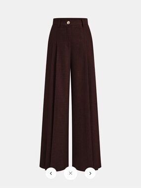 Commense Wide Leg Pleated Pant Burgundy NWT